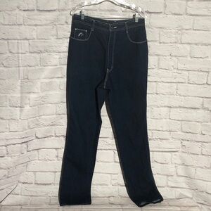 Classic Jordache Dark Blue Denim Jeans with white stitching Cotton size 18 tall